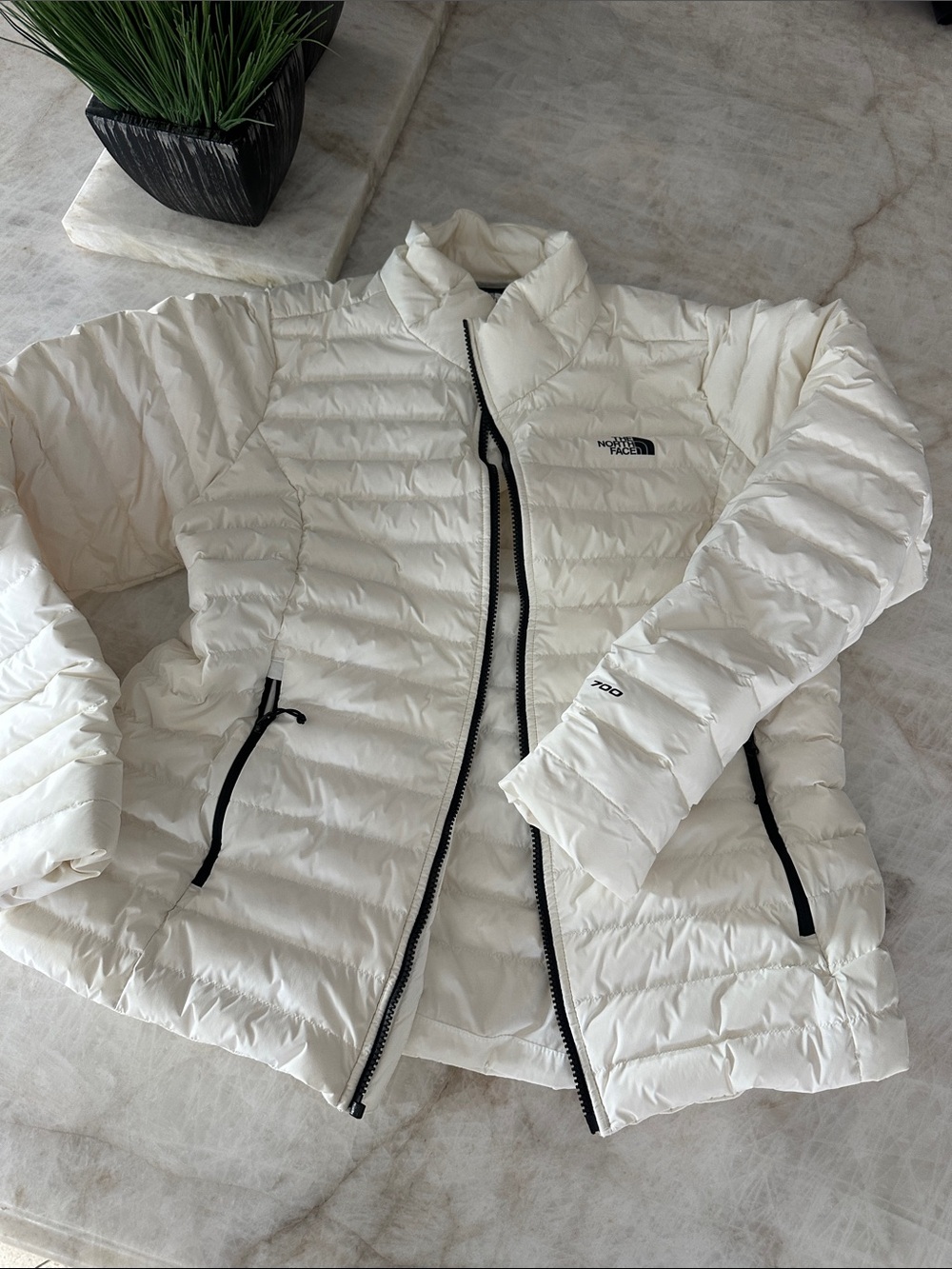 The North Face Women's White Quilted Down Puffer Jacket